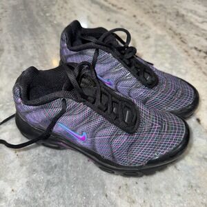 Nike Air Max Plus Spirograph Kids 1.5Y Blue Purple Sneakers Lace Up FB8028-001